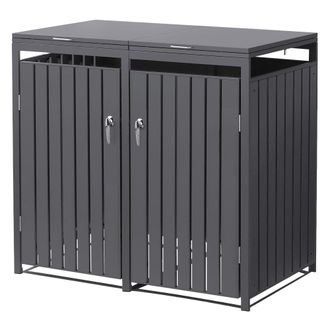 ML Design Cobertizo de exterior para 2 cubos de basura 132x80x120cm antracita