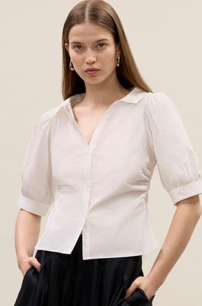 Rebecca Taylor Isla Poplin Shirt in Milk at Nordstrom, Size X-Small