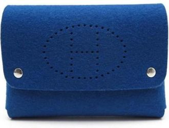 Herm&egrave;s Pre-owned Wallets, female, Blue, Size: ONE SIZE Pre-owned Felt Pouch
