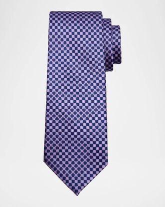 Stefano Ricci Men & apos;s Grid Check Square Silk Tie
