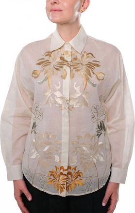 Seventy Embroidered Garden Shirt In Ivory