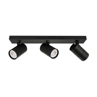 Netlighting Laconi Modern 3 Light Ceiling Spotlight Bar GU10 in Black