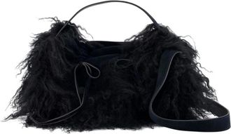 Acne Studios Multipocket Fur Edge - unisex - Tassen - Zwart - Maat: ONE Size Leer