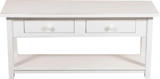Biscottini International Biscottini - Mueble Porta Tv Estilo Country De Madera Maciza De Tilo Acabado Con Efecto Blanco Envejecido 110 X40x50 Cm