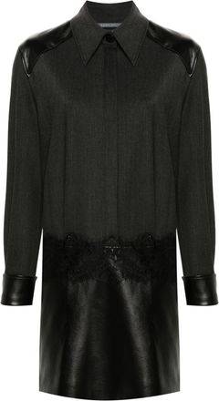 Alberta Ferretti panelled shirt-dress - women - Virgin Wool/Viscose/Cupro/Polyester/Polyamide/Polyurethane Resin/Elastane - 42 - Grey