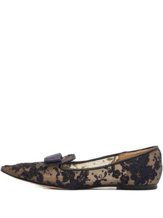 Jimmy Choo London Gala lace bow shoes - Black