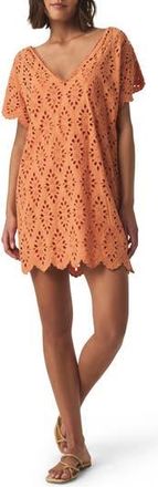 Splendid Cotton Eyelet Minidress in Orange Tiger at Nordstrom Rack, Size X-Small