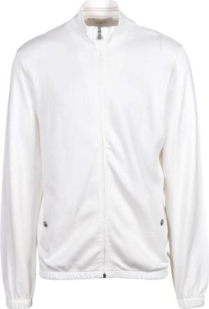 Eleventy Zip-through hoodie - Heren - Vesten met rits - Wit - 2XL - Katoen - Hoodies & sweatvesten