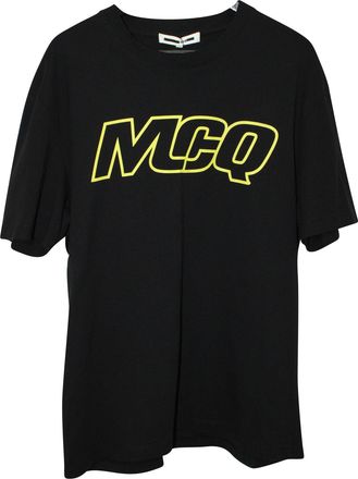 McQ by Alexander McQueen Logo Tee in Black Cotton