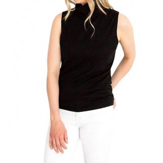 Kinross Cashmere Seamed Funnel Tank In Black