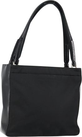 Prada Vintage Zip Handbag Tessuto Black Nylon Handbag (Pre-Owned)