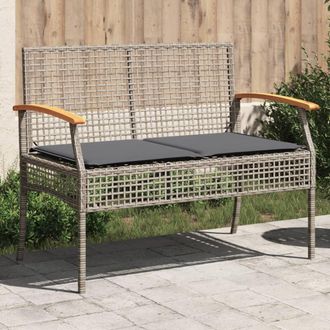vidaXL Vidaxl - Panca Da Giardino Con Cuscino Grigia Polyrattan E Legno Acacia