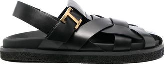 Tod's caged leather sandals - women - Leather - 38.5 - Black