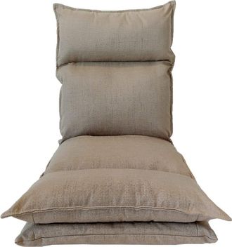 Mobili Rebecca Asiento de silla de yoga de metal y poliéster beige