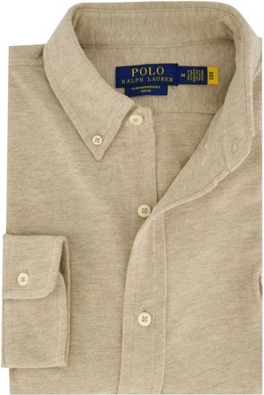 Polo Ralph Lauren Overhemden, Heren, Beige, M, Katoen, Cotton Shirt