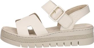 Rieker Platte Sandalen - Dames - Sleehakken - Beige - 43 EU - Schoenen