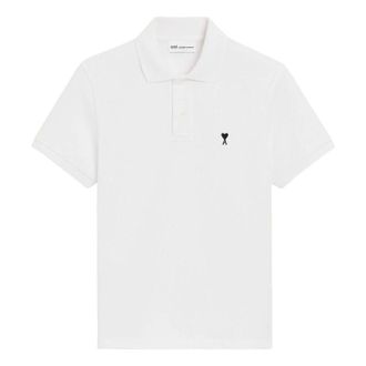 Ami Short Sleeve Ami de Heart Polo Shirt White HPL411-760-100
