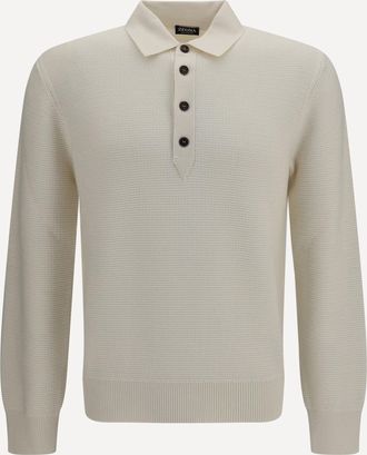 Ermenegildo Zegna Long-sleeve cashmere Polo Shirt Male 50