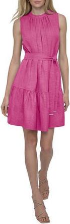 DKNY Tie Waist Denim Dress in Vivid Pink at Nordstrom Rack, Size 10