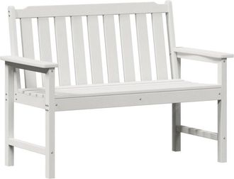 vidaXL Garden Bench with Cushion White 120 x 59 x 88cm Plastic Vidaxl