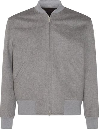 Lardini Bomber in lana con zip - Grigio