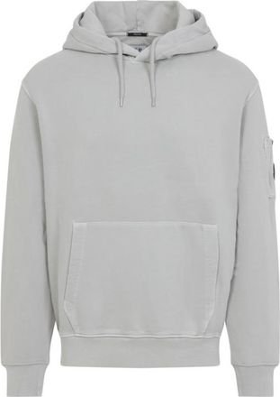 C.P. Company Grey Logo Drawstring Hoodie