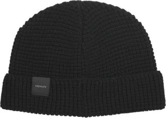 Premiata Lapel Beanie - Heren - Hoeden - Zwart - ONE Size - Wol - Accessoires