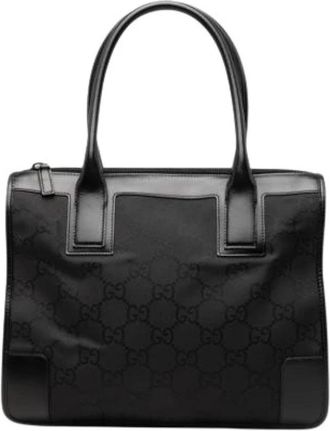 Gucci Pre-owned Vintage Nylon Tote - Dames - Vintage Handtas - Zwart - ONE Size - Nylon - Vintage
