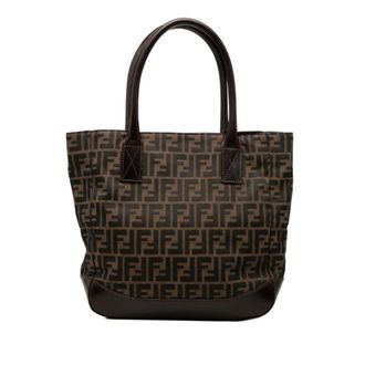 Fendi Brown Canvas Leather Handbag Tote Bag (Pre-Owned)