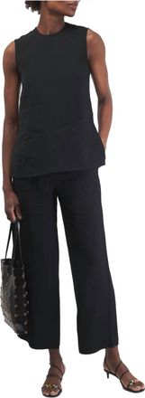 Toteme Woven Sleeveless Top In Black