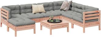 vidaXL Set De Sof&aacute;s Jard&iacute;n 8 Pzas Con Cojines Madera De Abeto Douglas Vidaxl