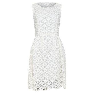 Oscar De La Renta Iso off white floral guipure leaf lace bridal dress US4 S