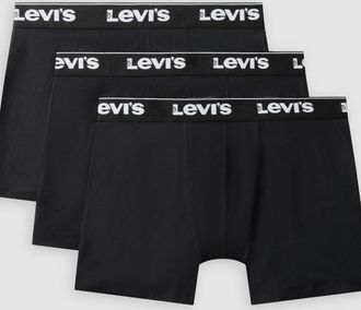Levi's Repeat Logo Boxer Brief 3 Pack - Hombre - 2XL - Black / Black