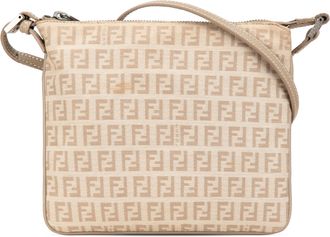 Fendi Beige Ff Canvas Schoudertas
