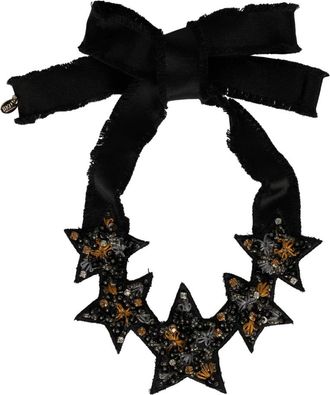 Red Valentino Stylized Star Necklace - Dames - Kettingen - Zwart - ONE Size - Katoen - Accessoires