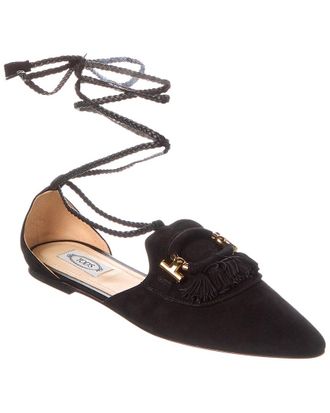 Tod's TodS Fringed Suede Flat
