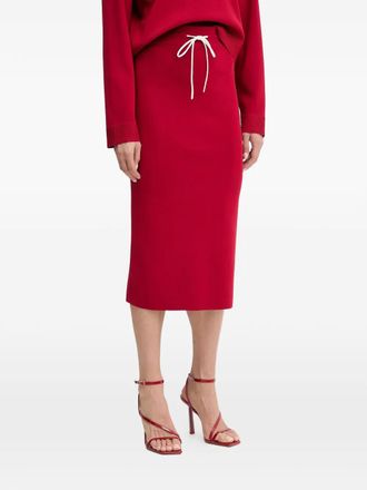 Patrizia Pepe Midi-rok met trekkoord - Rood