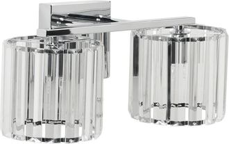 Beliani Lámpara de pared moderna con pantalla de cristal aplique plateado Lourid