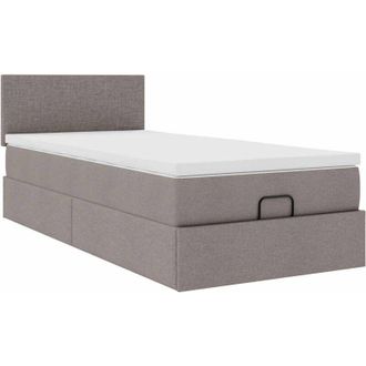 vidaXL Estructura De Cama Otomana Colch&oacute;n Tela Gris Pardo 90x190cm Vidaxl