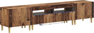 vidaXL Cabinet De Tv Led De 5 Piezas Madera Envejecida Vidaxl