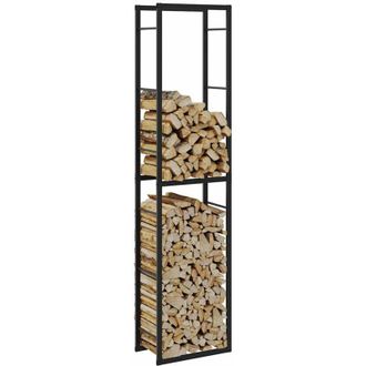 vidaXL Le&ntilde;ero De Acero Negro 50x30x209 Cm Vidaxl