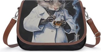 Generic Lab Rat Small Womens Crossbody Bags Shoulder Handbag with Adjustable Strap for Travel