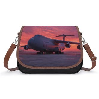 Generic C-5 Galaxy Transport Plane Us Air Force Airplane Crossbody Bags for Women Shoulder Messenger Bag Purse Handbags
