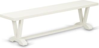 East West Furniture VB027 V-Style Modern Dining Bench with Wood Seat, 72x15x18 Inch