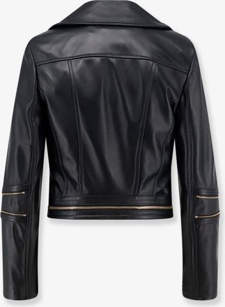 Elisabetta Franchi Womens Leather Biker Jacket Black
