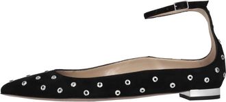 Aquazzura Suede Ballet Flats - Dames - Ballerinas - Zwart - 37 EU - Su&egrave;de - Schoenen