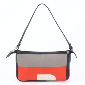 Bally Color Leather Canvas Handbag Shoulder Bag (Pre-Owned)