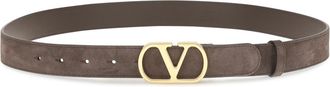 Valentino Garavani Mens Vlogo Signature Belt Testa Di Moro Calf Leather Bos Taurus E Braces