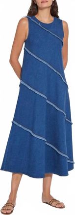 Lyss&eacute; Mirabella Fringed Midi Denim Dress In Mid Wash