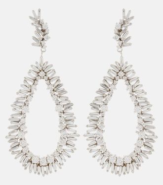 Suzanne Kalan 18kt white gold drop earrings with diamonds